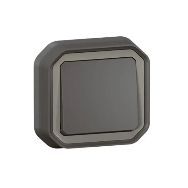 ليجراند - مفتاح Plexo، IP55، فتحة،خط 2، 10A 250V، تثبيت غاطس، أنثراسايت