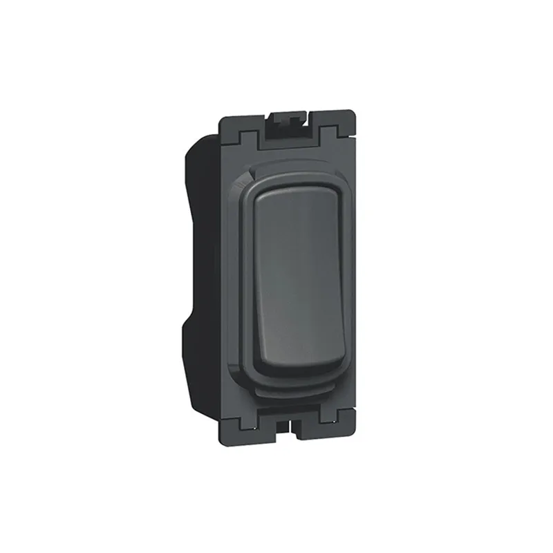 ليجراند - مفتاح فردي Synergy، موديول الشبكة، 2 طريق مع مفتاح دفع، 10AX، 250V~، Anthracite