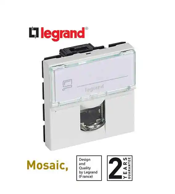 ليجراند - فيش انترنت موزاييك - 2 موديول - أبيض - Cat. 6 UTP