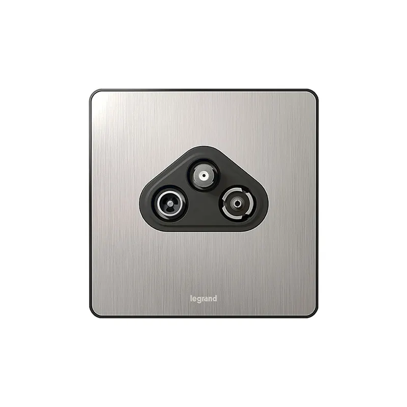 ليجراند - مقبس TV-R-SAT معزول Synergy Sleek، Brushed Stainless Steel