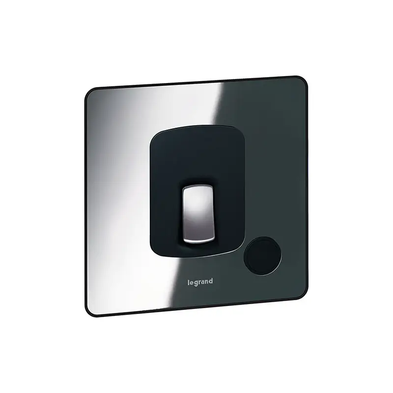 ليجراند - مفتاح مزدوج القطب Synergy Sleek، 20A، 250V، مع مؤشر طاقة LED أزرق + مخرج سلك، Polished Stainless Steel