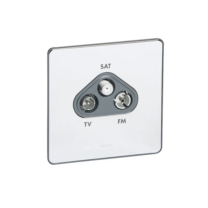 ليجراند - مقبس TV-R-SAT معزول Synergy Sleek، Polished Stainless Steel