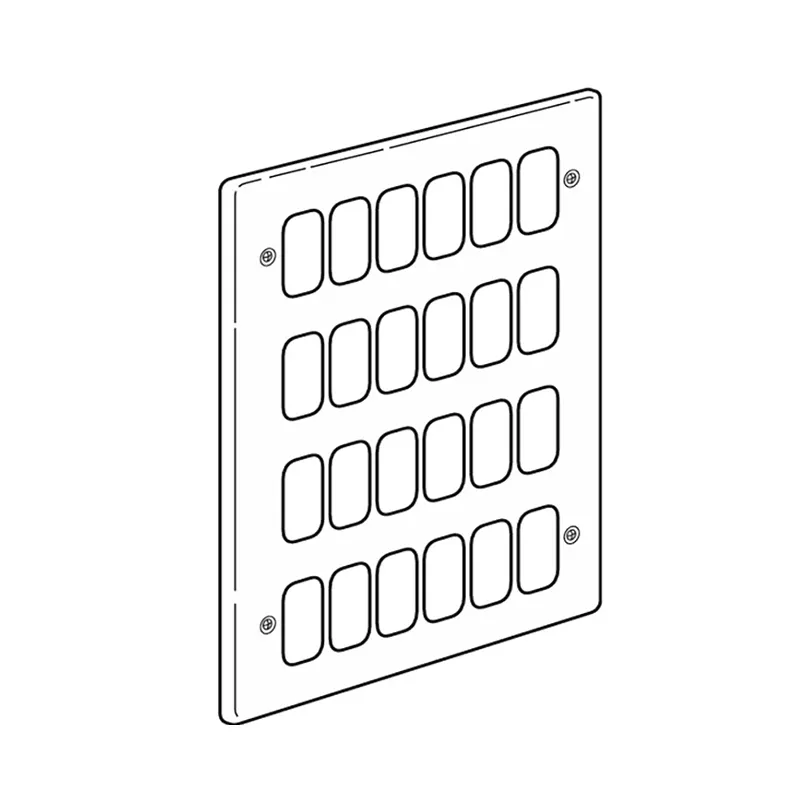 ليجراند - لوحة أمامية Synergy Authentic، 4x3 مزدوج، لـ 24 موديول، Polished Stainless Steel