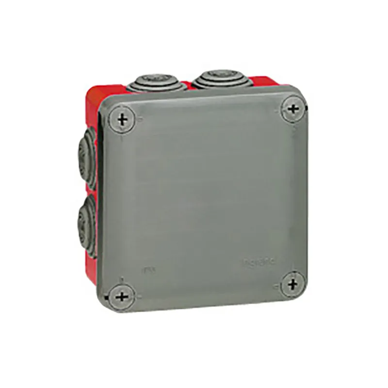 ليجراند - علبة Plexo مربعة مع 7 غلاف، IP55، IK07، 105x105x55mm، Grey/Red