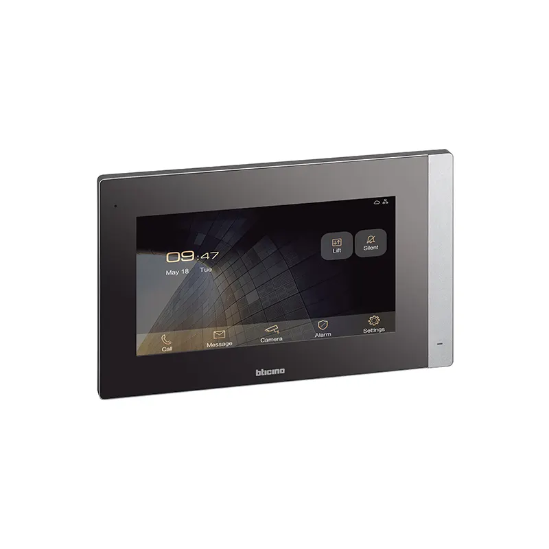 ليجراند - وحدة عرض لمسة داخلية BTicino، 7" مع زر SOS، Silver Finishing