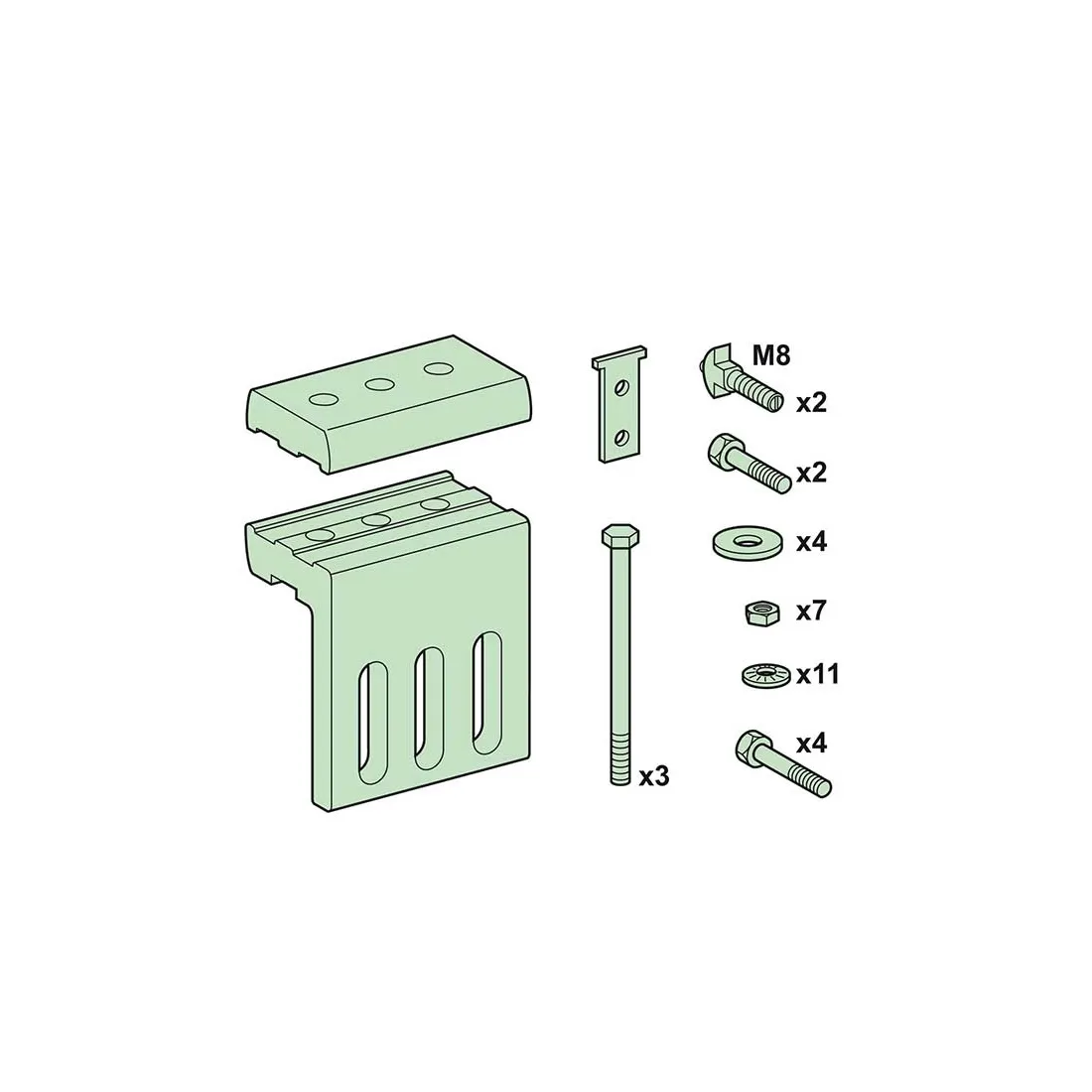 شنايدر - إكسسوار لوحة خدمة - CONNECTION PLATE 4000A 10MM HZ/ V.FLAT BAR