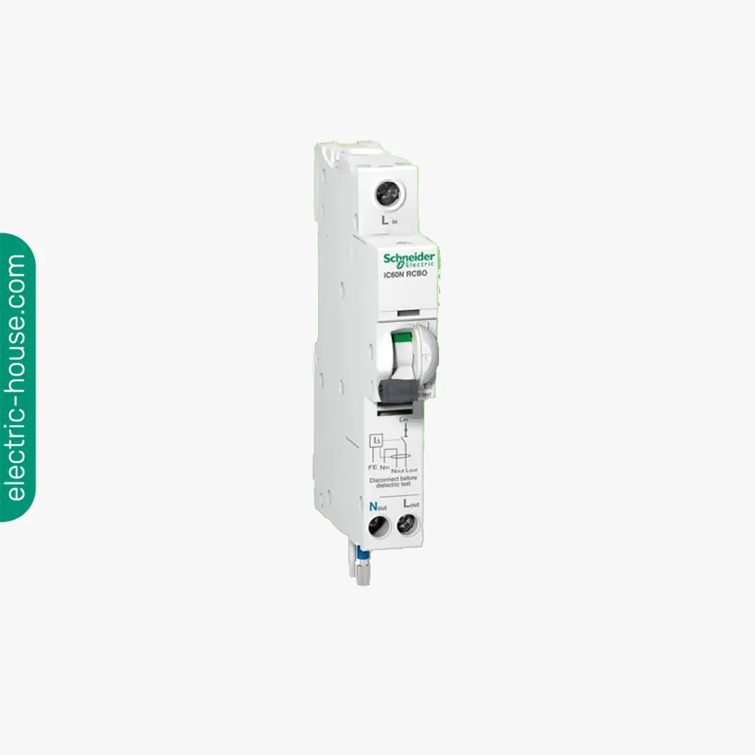 شنايدر - قاطع حماية من التسريب الأرضي - Acti9 iC60N, Earth Leakage, 1P + N, C Curve, 32A, 30mA, 240 V