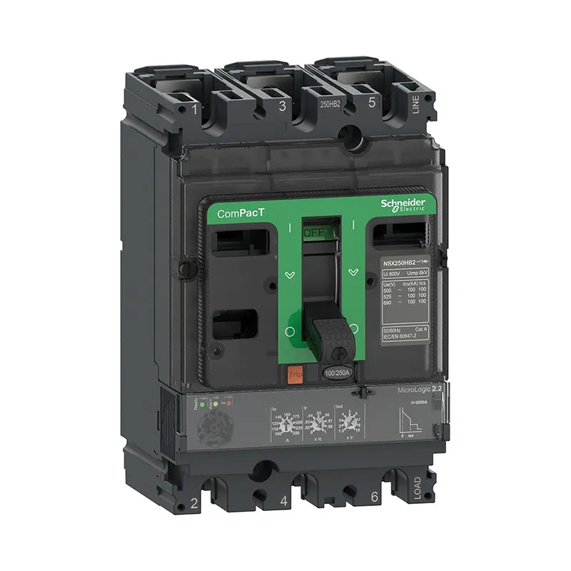 شنايدر - قاطع 160 أمبير - 3 خط -  NSX160N, 50kA at 415VAC, MicroLogic 2.2 Trip Unit