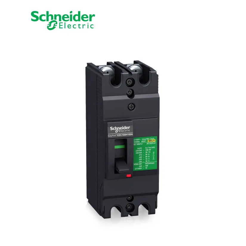 شنايدر - قاطع رئيسي 75 أمبير - EasyPact EZC100H, 2P, 75A, 50kA 220/240V, TMD Trip Unit