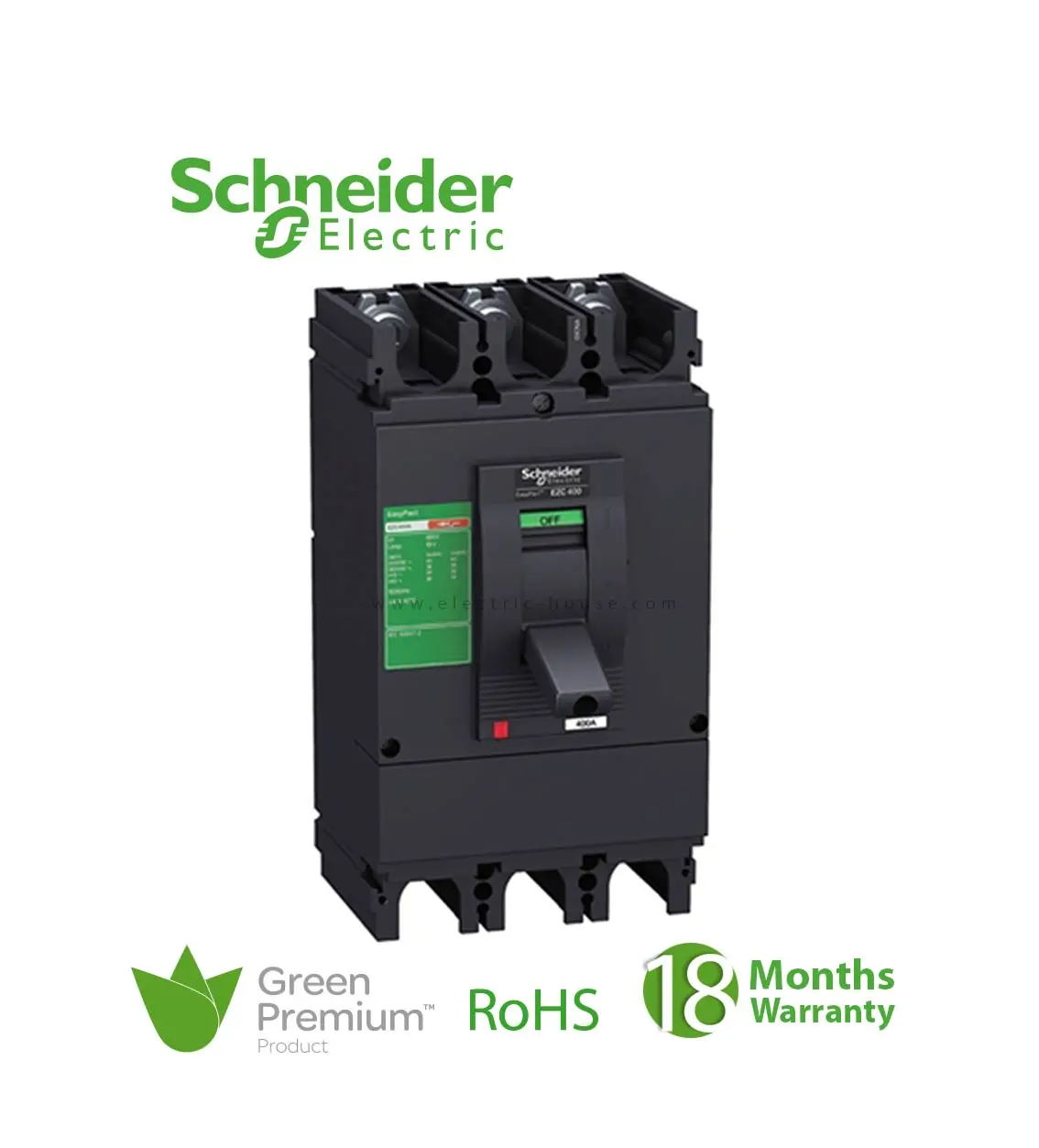 شنايدر - قاطع رئيسي 125 أمبير - EasyPact EZC250N, 3P, 125A, 25kA 400/415V, TMD Trip Unit
