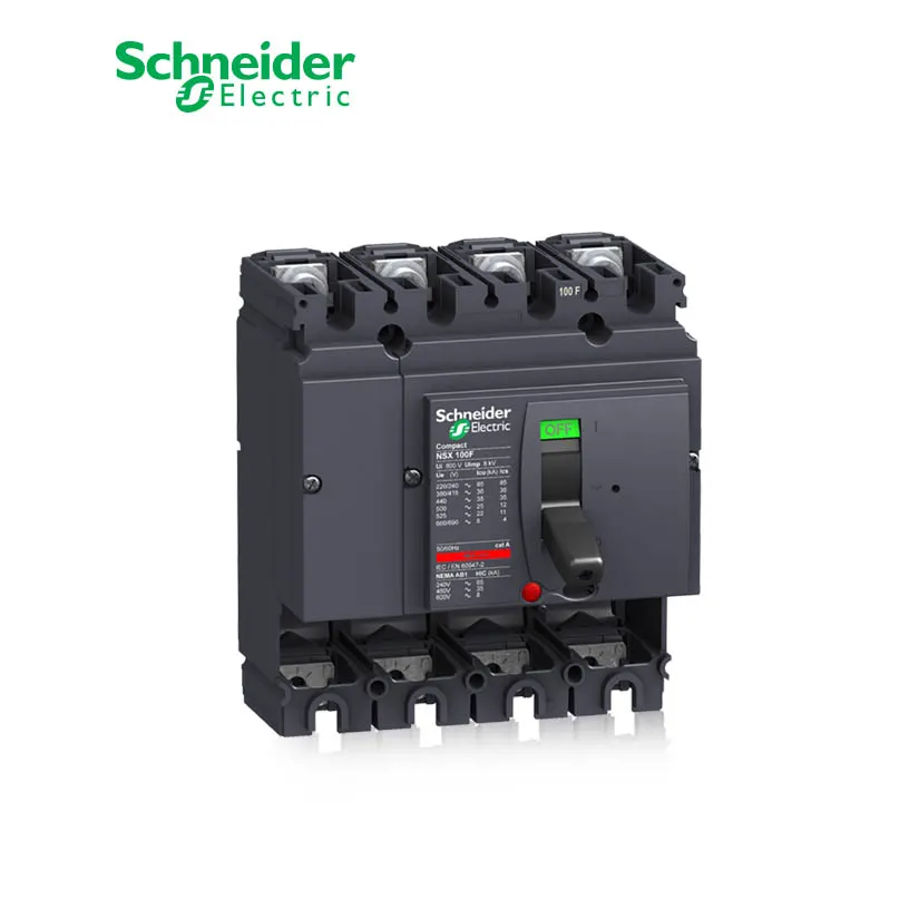 شنايدر - قاطع رئيسي 100 أمبير - ComPact NSX100F, 100A, 4P, 36kA at 415 VAC 50/60 Hz, w/o Trip Unit