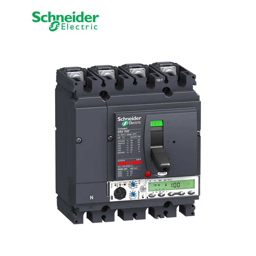 شنايدر - قاطع رئيسي 40 أمبير - ComPact NSX100F, 36 kA at 415 VAC, MicroLogic 5.2A Trip Unit 40A, 4P 4d