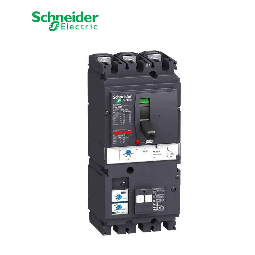 شنايدر - قاطع رئيسي 80 أمبير - VigiComPact NSX100F, 3P 3d, 36kA at 415 VAC, TM-D Trip Unit 80A, add-on Vigi MH module
