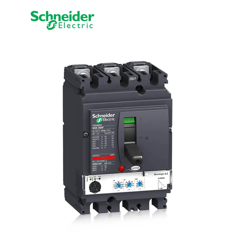 شنايدر - قاطع رئيسي 160 أمبير - ComPact NSX250F, 3P 3d, 36kA at 415 VAC, MicroLogic 2.2 Trip Unit 160A