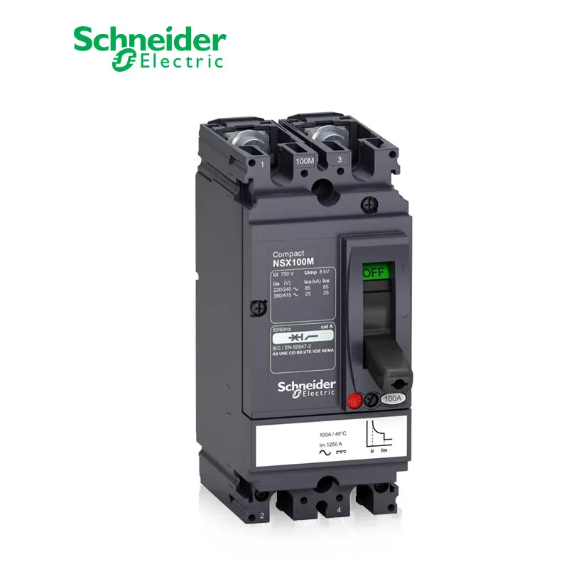 شنايدر - قاطع رئيسي 63 أمبير - ComPact NSX100M AC/DC, 2P 2d, 25kA at 415 VAC, TMD Trip Unit 63A