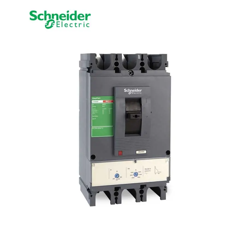 شنايدر - قاطع رئيسي 400 أمبير - EasyPact CVS400N, 50kA at 415 VAC, 400 A ETS 2.3 electronic trip unit, 3P 3d