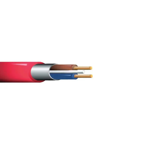 بريزمان - كيبل مضاد حريق - 2 خط - مقاس 1.5مم - مسمط - أحمر - 500 متر / اللفة - FIRE RESISTANT & LSOH - PLUS SERIES