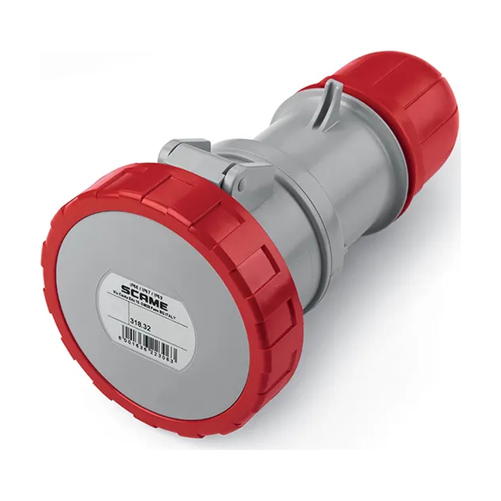 سكامي - موصل، 32A، 3P+E، 6h، IP66/IP67/IP69، 380-415V، 50Hz، 60Hz، أطراف لولبية