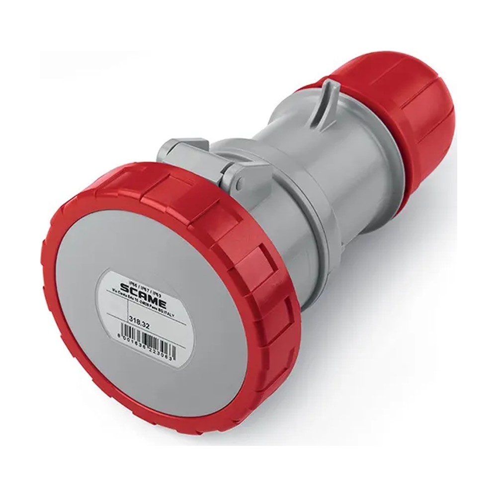 سكامي - موصل، 32A، 3P+E، 3h، IP66/IP67/IP69، 380V 50Hz/440V 60Hz، 50Hz، 60Hz، أطراف لولبية