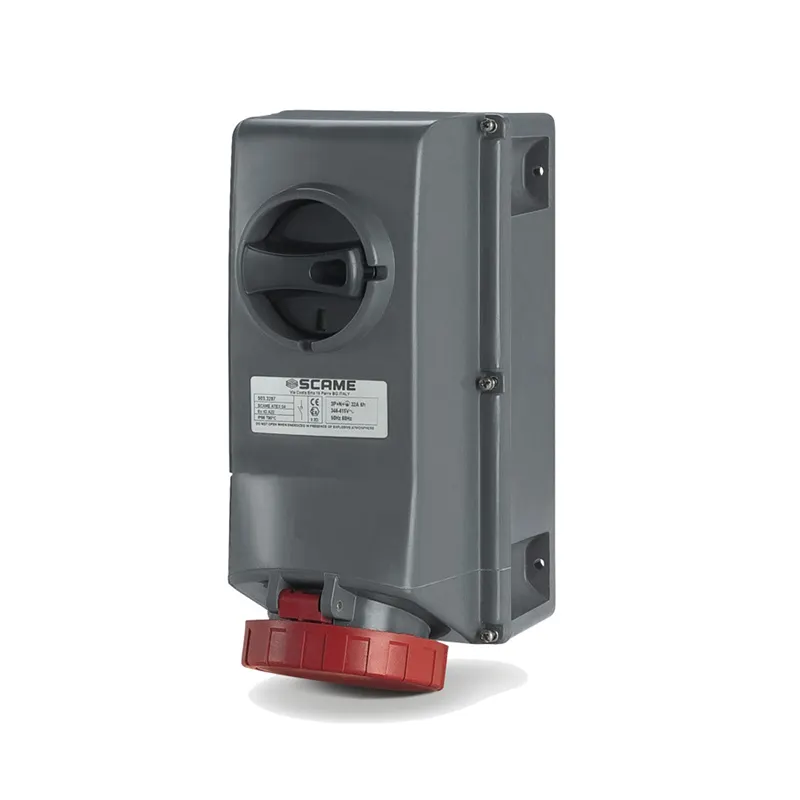 سكامي - مقبس متداخل، 32A، 2P+E، 6h، IP66، 200-250V، II 2D، أطراف لولبية، مع قفل ميكانيكي