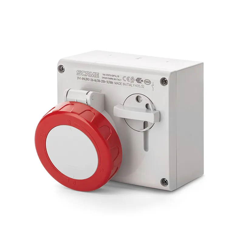 سكامي - مقبس متداخل، 32A، 3P + N + E، 6h، 346-415V، 60Hz، 50Hz، 136x125mm، PAR، أطراف لولبية، مع قفل ميكانيكي
