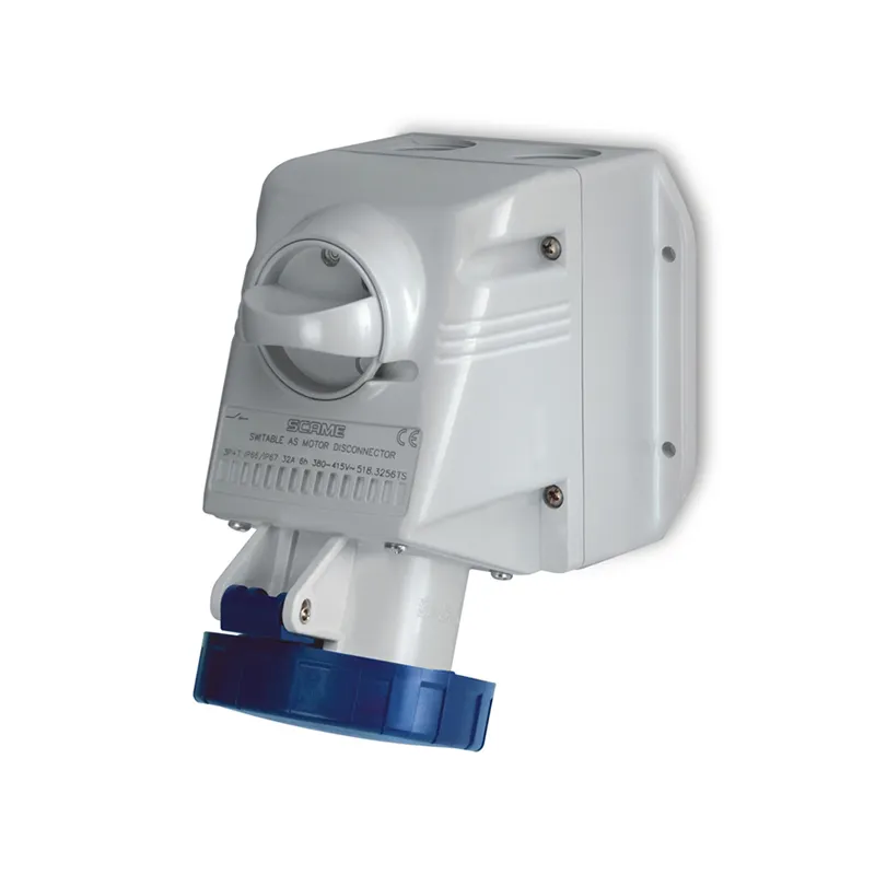 سكامي - مقبس تثبيت سطح، 16A، 2P+E، 6h، 200-250V، 60Hz، 50Hz، أطراف لولبية