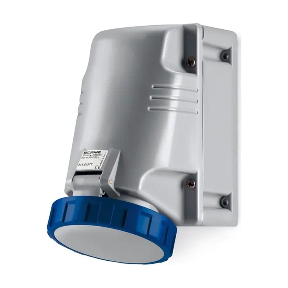 سكامي - مقبس،سطحي 63A، 2P+E، 6h، IP66/IP67/IP69، 200-250V، 50Hz، 60Hz