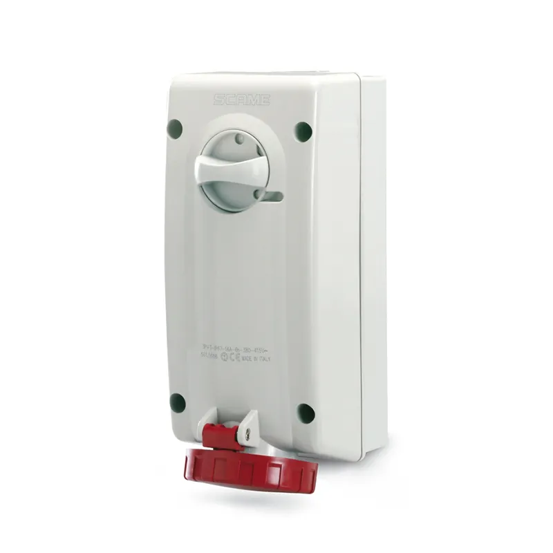 سكامي - مقبس متداخل، 32A، 3P + N + E، 6h، 346-415V، 60Hz، 50Hz، 106x240mm، أطراف لولبية، مع قفل ميكانيكي