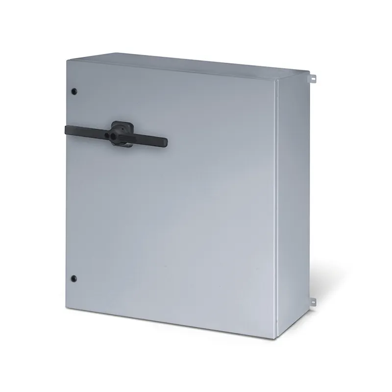 سكامي - مفتاح فصل مغلق (AC22A/AC23A)، 630A، 3P + N، IP65، 800x800x300mm، K4 IK10، عام رمادي/أسود، مع قضيب تجميع