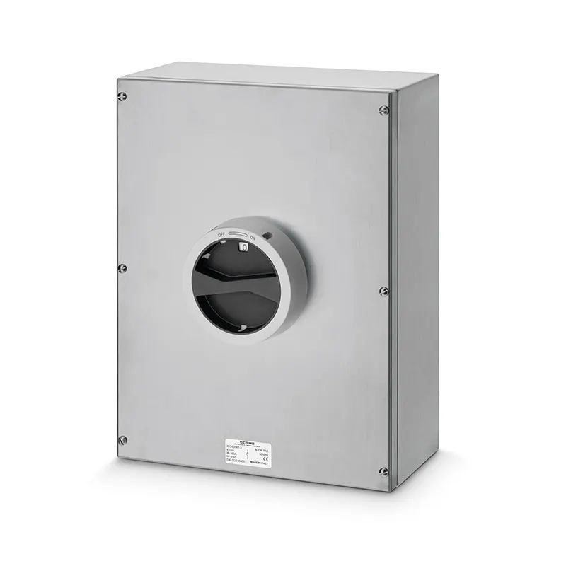 سكامي - مفتاح فصل، 125A، 3P+SN، IP65، 300x400x150mm AC22A، Y5، IK10، عام، رمادي/أسود، SN (محايد صلب)