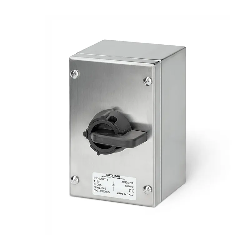 سكامي - مفتاح فصل، 20A، 3P، IP65، 100x160x90mm، Y1، IK10، عام، رمادي/أسود