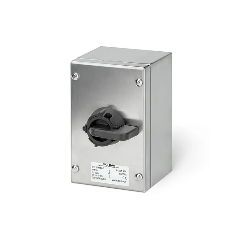 سكامي - مفتاح فصل مغلق، 20A (AC22A/AC23A)، 3P + N، IP65، 100x160x90mm، Y1 IK10، عام رمادي/أسود