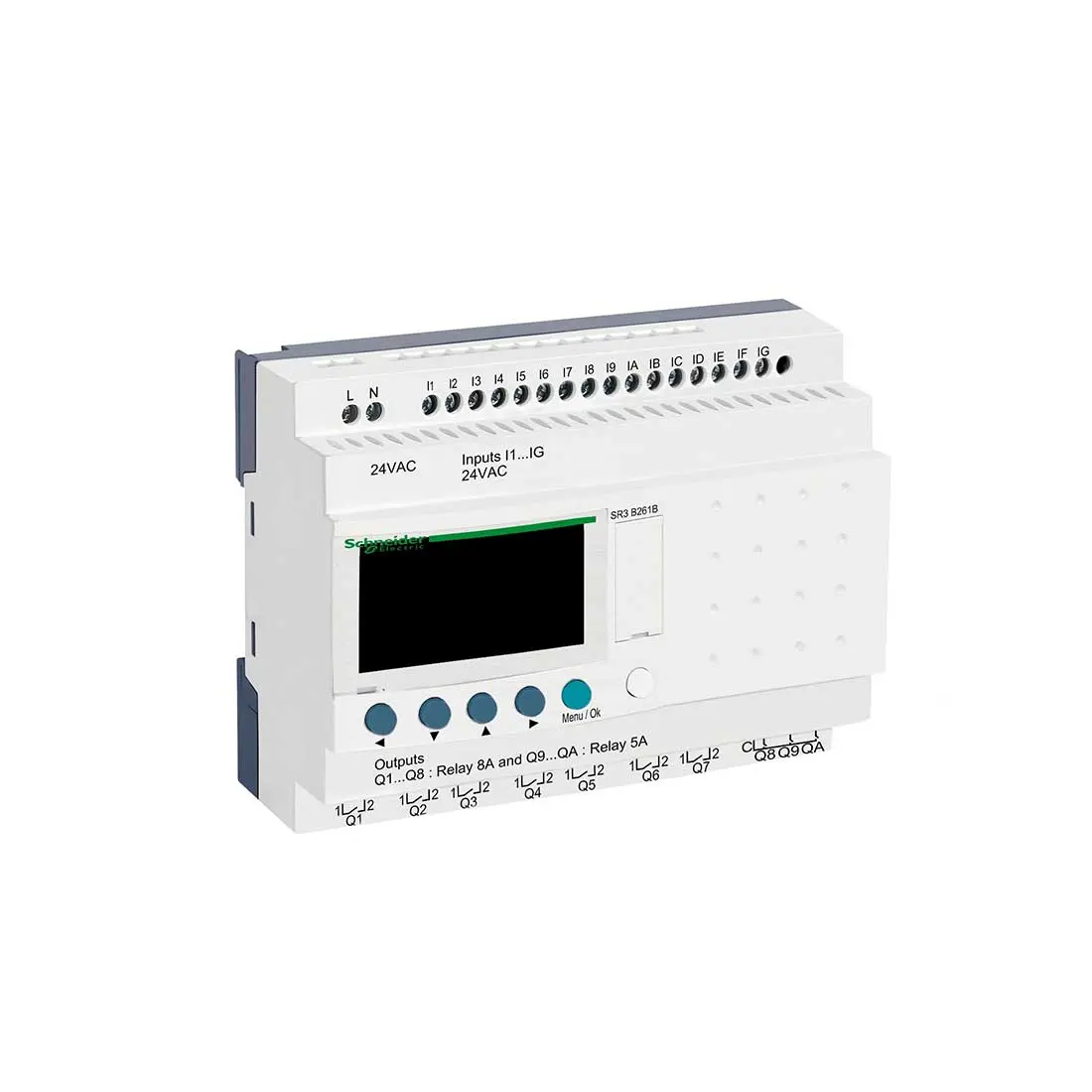 شنايدر - ريلي تحكم - 24 I O - 24 V AC - clock - display