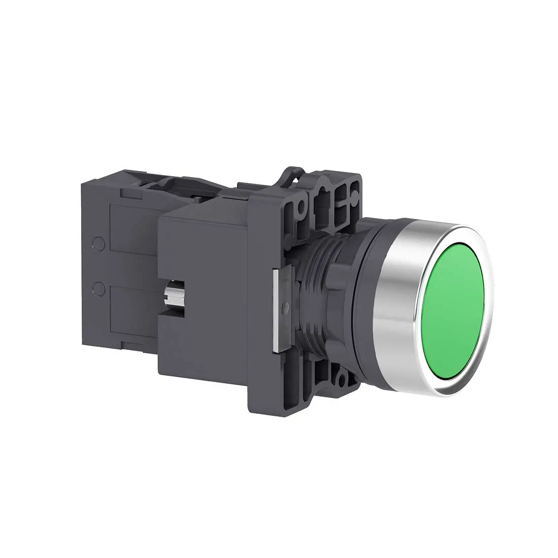 شنايدر - مفتاح تحكم ضغط - أخضر - Ø22 - flush - 24V AC/DC - 1NO