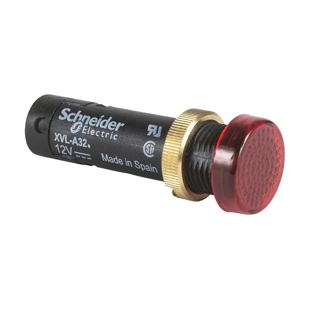 شنايدر - لمبة بيان - Ø12 - IP40/IP65 - red - covered LED included - 24V - lugs
