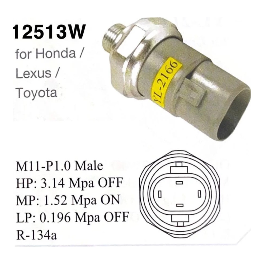 12513W# حساس برشر سوتش تويوتا كورولا سكويل مات ريكس وهوندا / PRESSURE SWITCH TOYOTA COROLLA HONDA SEQUOIA MATRIX