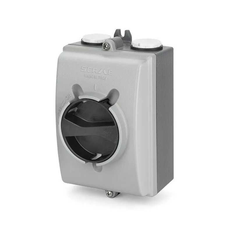 سكامي - مفتاح فصل مغلق، 40A، 4P(3P+N)، IP66/IP69، 106x171x92mm، Y1-P، IK10، استخدام عام، رمادي/أسود، أداء عالٍ