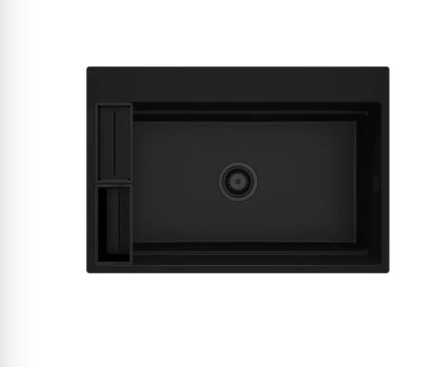 MAGNETIC black sink - Magnetic granite sink, 1-bowl -760 x 520 x 220 nero DEANTE