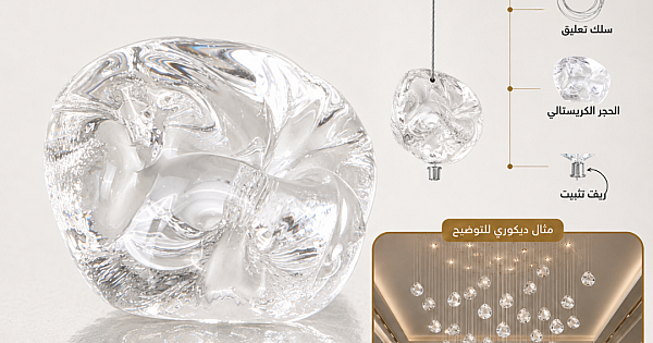 حجر كريستال لون شفاف صغير مقاس 35 - 40 ملم ( عبوة 10 حبات )