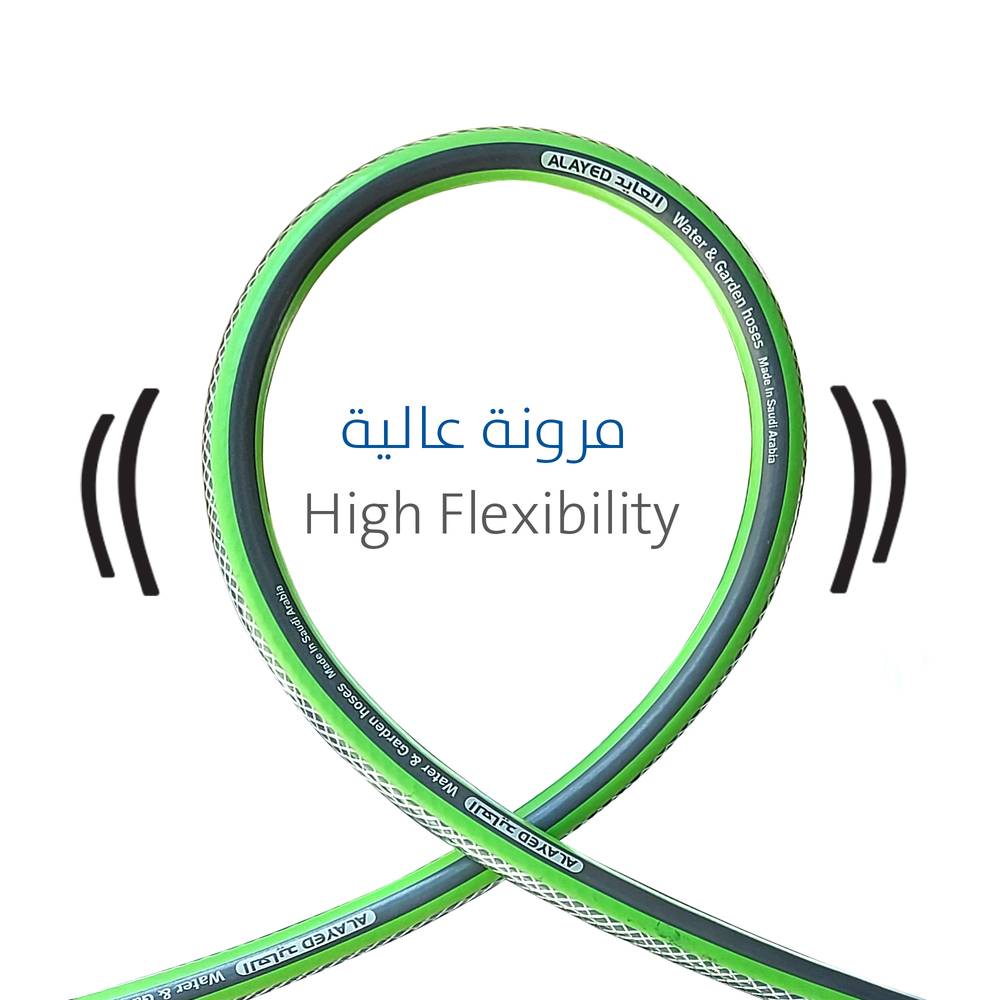 لي ماء وحدائق 1/2 بوصة أخضر بخط رصاصي 25 متر