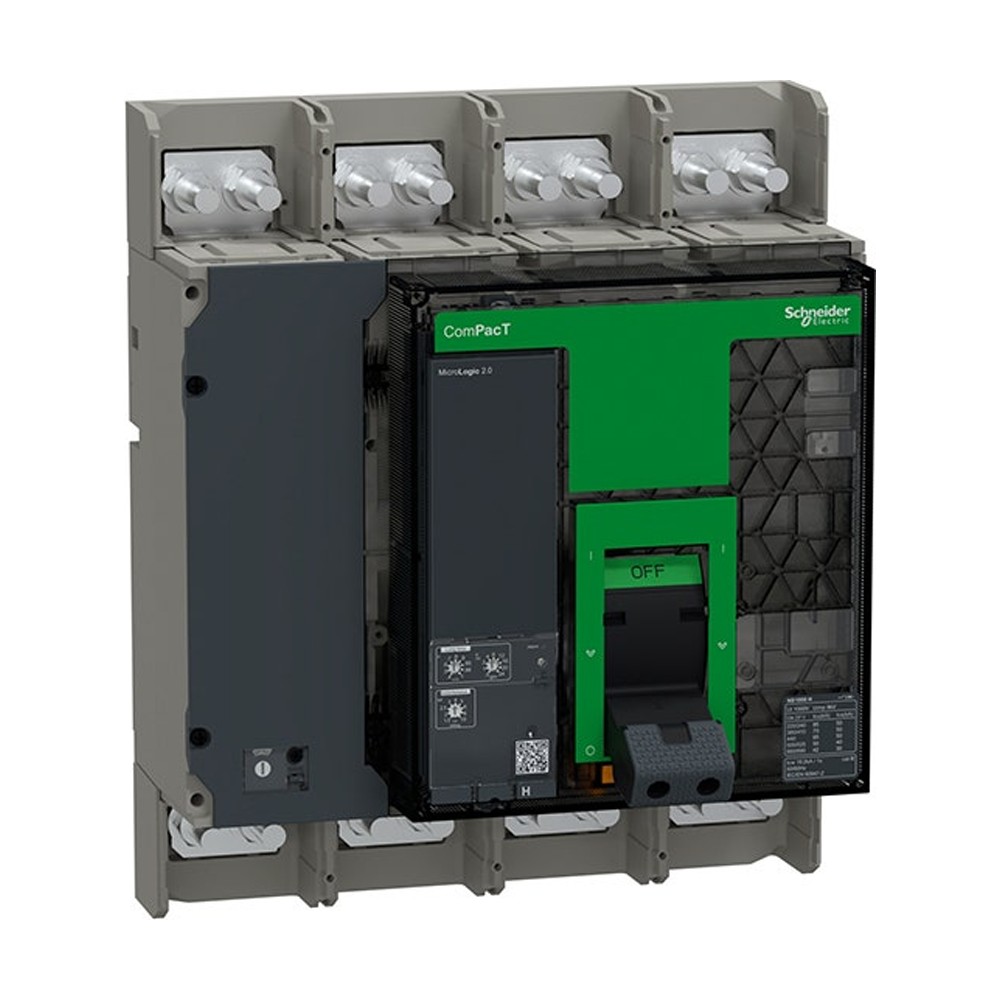 قاطع كهربائي SCHNEIDER ELECTRIC ComPacT NS1000H 70kA عند 415VAC 4P ثابت تشغيل يدوي MicroLogic 2.0 1000A