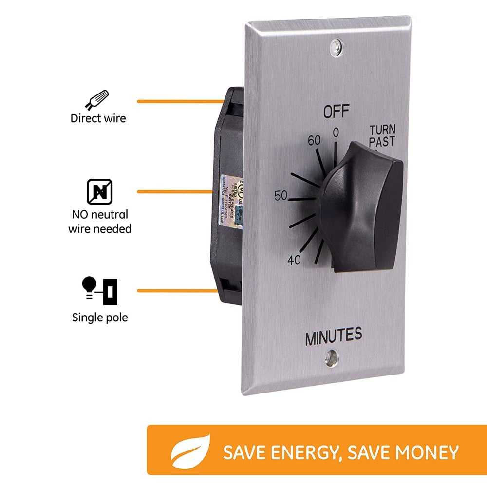 #03009A تايمر سوتش 60 دقيقه امريكي / TIMER SWITCH BOX 90016 6 HOURS WALL TYPE MARKIT ME USA
