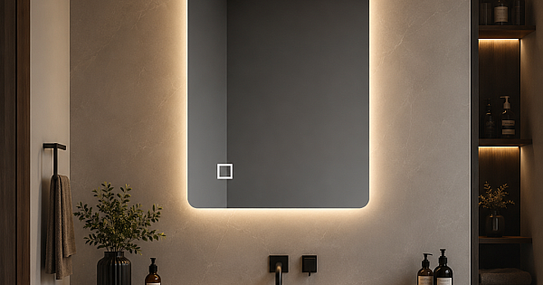 مراية مستطيلة LED ذكية بـ 3 ألوان إضاءة و مفتاح لمس مقاس 50*70 سم