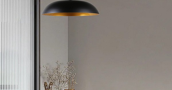 علاقي مودرن اسود مع ذهبي E27*1L مقاس 450 ملم