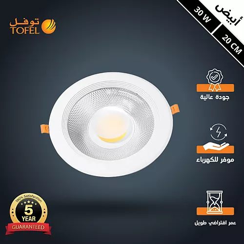 فيش ثلاثي مع منفذ يو اس بي USB لون ابيض ساده توفل