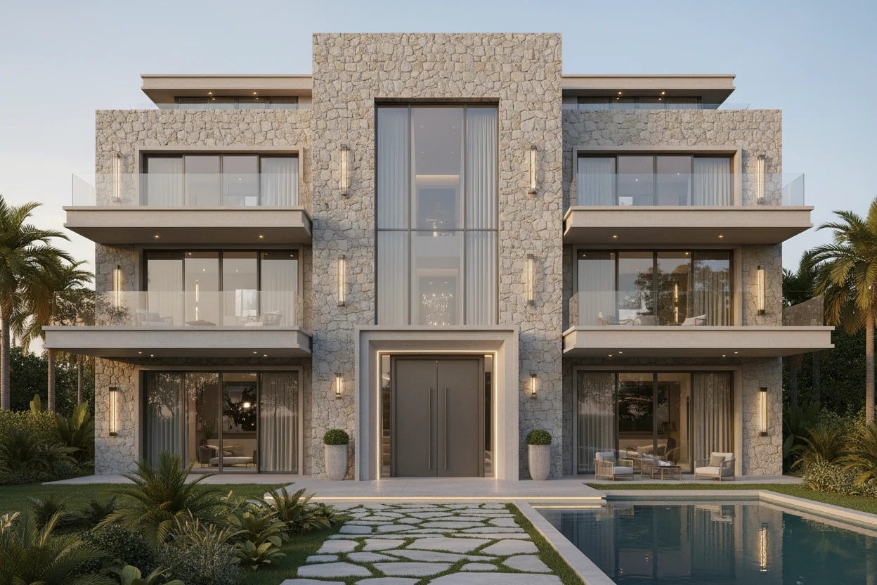 حجر واجهات عشوائي Land of Luxury طبيعي أبيض بمظهر صخري