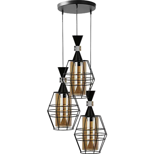 علاقي مودرن ثلاثي اسود E27*3L