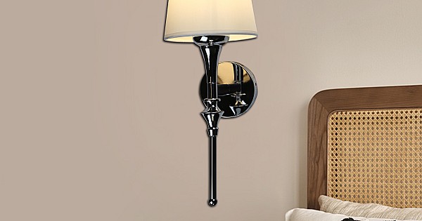 إضاءة ابليك حائط مودرن مفرد فضي مع ابيض E14*1L