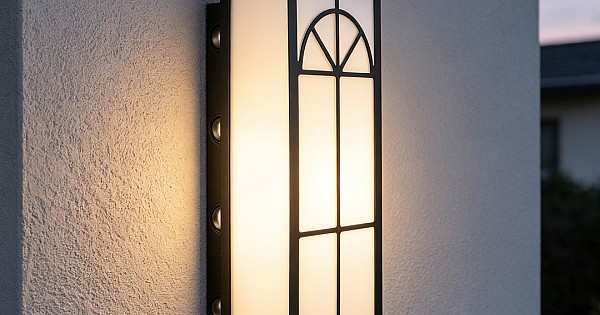 جداري بوابة مستطيل خارجي اسود لون الانارة اصفر 30 واط