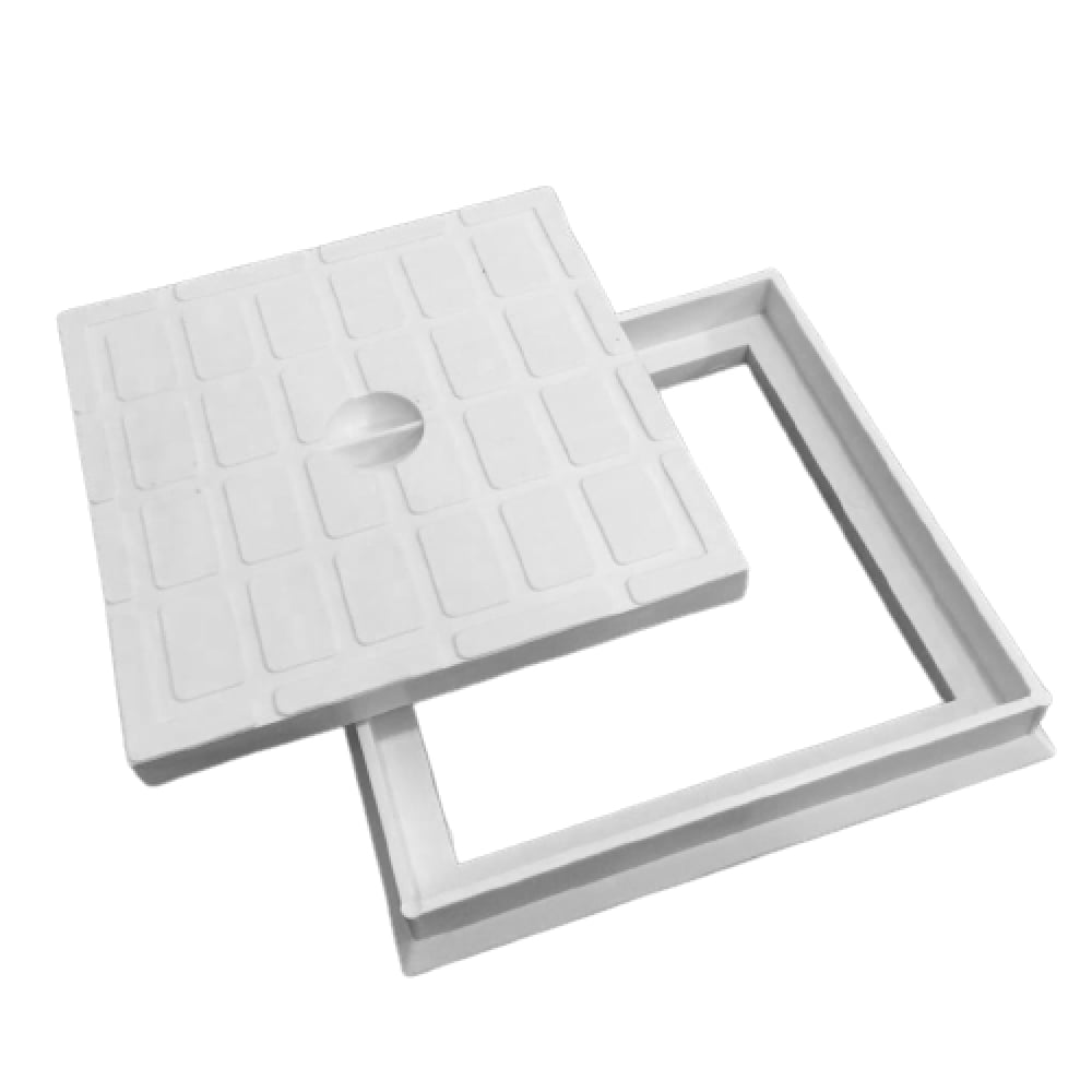 Plastic inspection cover for maintenance and odors - white - 60×60 cm
